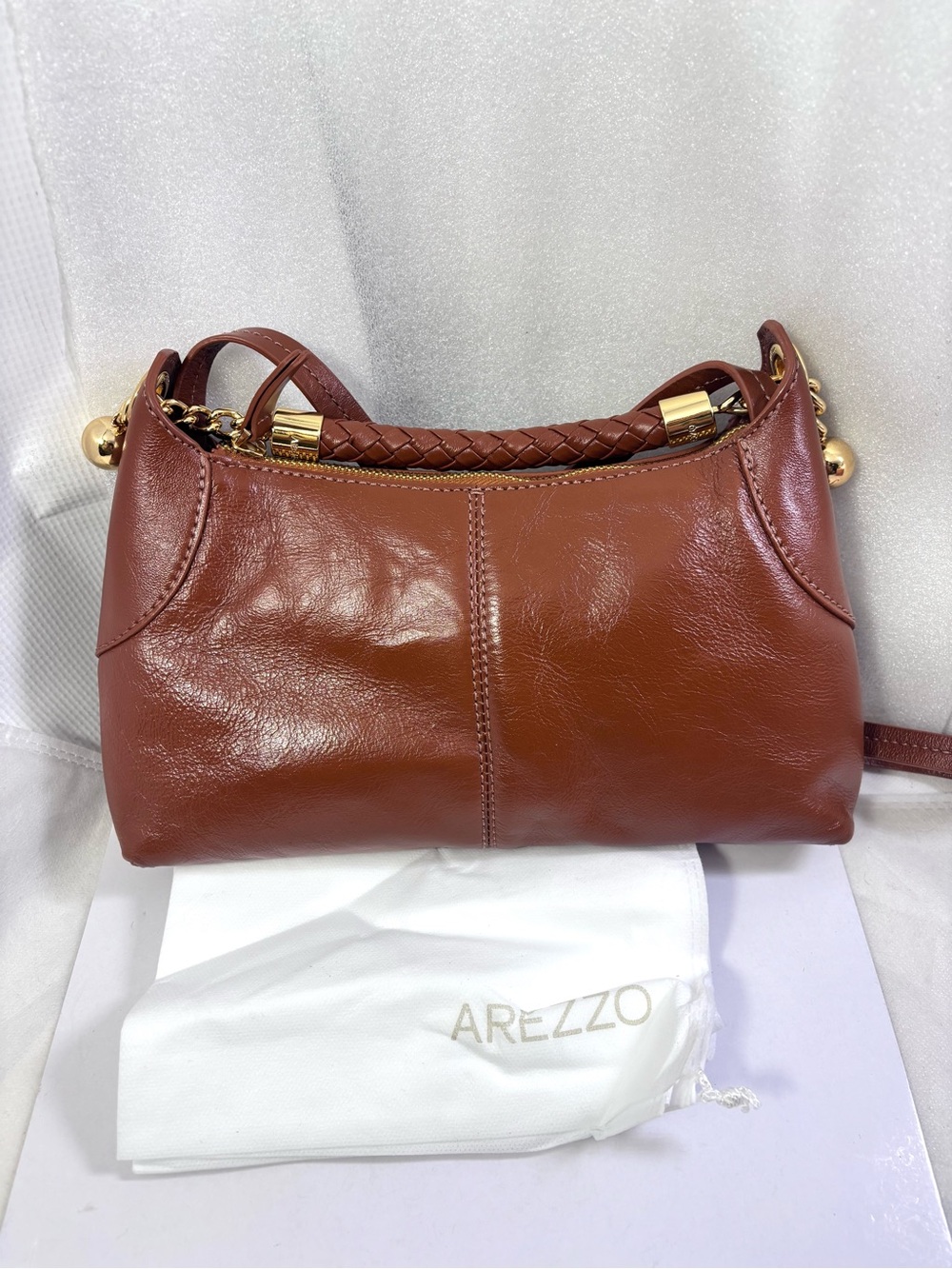 Arezzo Sloane Sm Leather C/B. Cognac. - Picture 2 of 11
